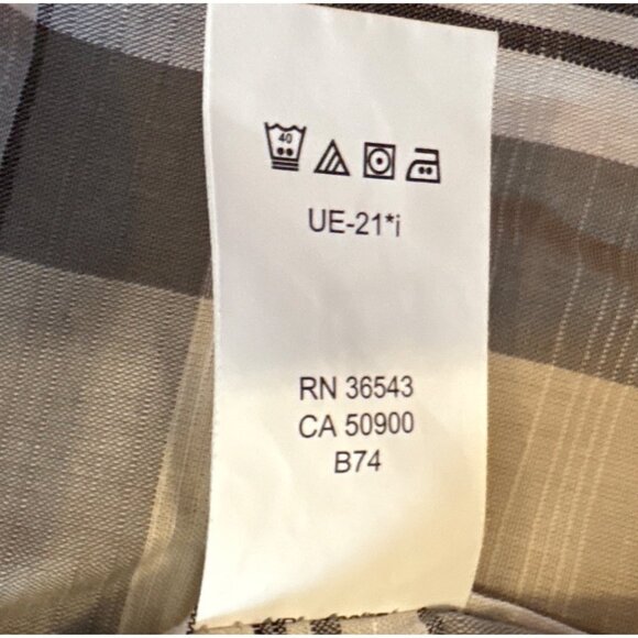 Van Heusen Shirt Short Sleeve Mens Classic Fit Plaid M 15-15 1/2" Gray & Beige - Picture 5 of 10